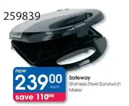 Clicks Safeway Stainless Steel Sandwich Maker offer