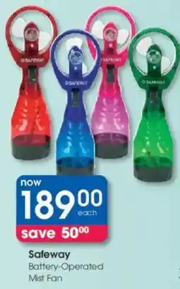 Clicks Safeway Battery-Operated Mist Fan offer
