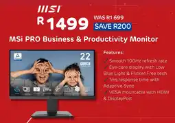 Computer Mania MSI PRO Business & Productivity Monitor offer
