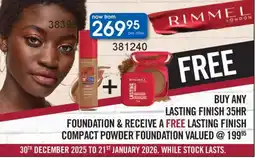 Clicks Rimmel lasting finish 35hr foundation offer