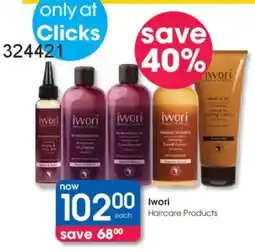 Clicks Iwori Haircare Products offer