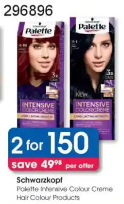 Clicks Schwarzkopf Palette Intensive Colour Creme Hair Colour Products offer