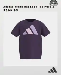 Tekkie Town Adidas Youth Big Logo Tee Purple offer