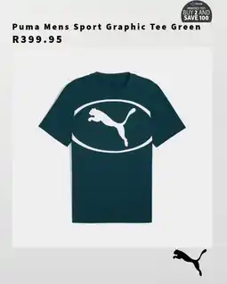 Tekkie Town Puma Mens Sport Graphic Tee Green offer