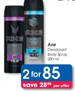 Clicks Axe Deodorant Body Spray offer