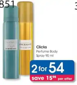 Clicks Clicks Perfume Body Spray offer