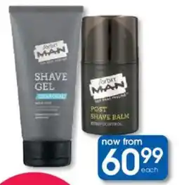 Clicks Sorbet Man Shaving Foam or Gel or Post Shave Balm offer