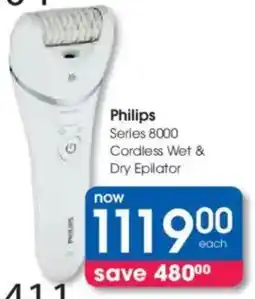 Clicks Philips Series 8000 Cordless Wet & Dry Epilator offer