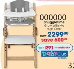Clicks Snuggletime Grow With Me High Chair offer