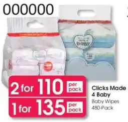 Clicks Clicks Made 4 Baby Baby Wipes offer