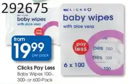 Clicks Clicks Pay Less Baby Wipes offer