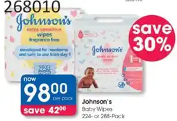 Clicks Johnson's Baby Wipes offer