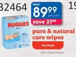 Clicks Huggies pure & natural care wipes offer