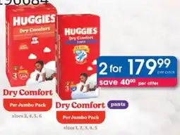 Clicks Huggies Dry Comfort Jumbo Pack offer
