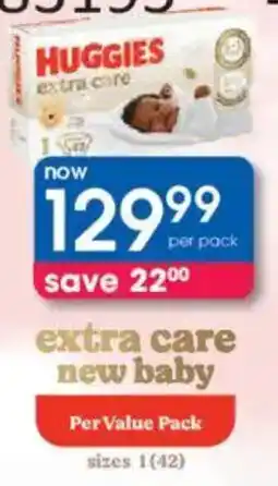 Clicks Huggies extra care new baby offer