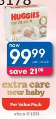 Clicks Huggies extra care new baby value pack offer