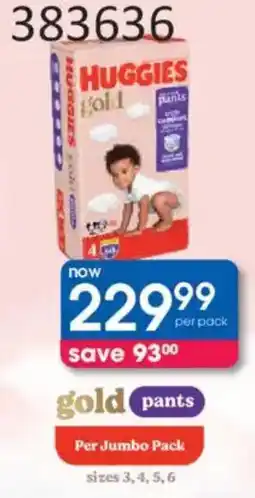 Clicks Huggies gold pants jumbo pack offer