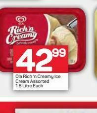 Pick n Pay Ola rich'n'creamy ice cream offer