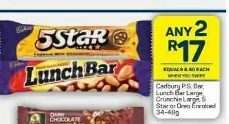 Pick n Pay Cadbury lunch bar chocolate bars 2 offer