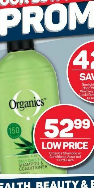 Pick n Pay Organics shampoo offer