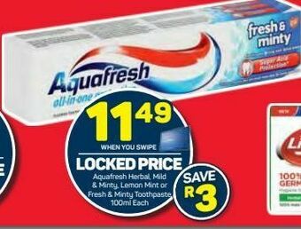 Pick n Pay Aquafresh toothpaste offer