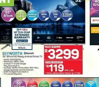 Pick n Pay Hypermarket Skyworth 32" uhd smart android tv offer