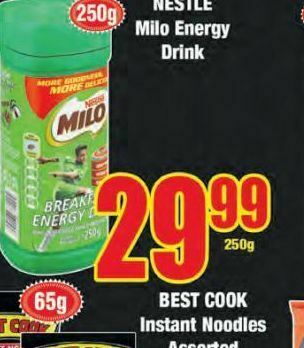 Boxer Milo energy drink offer