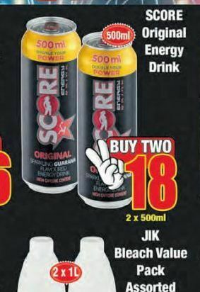 Boxer Score energy drink 2 offer