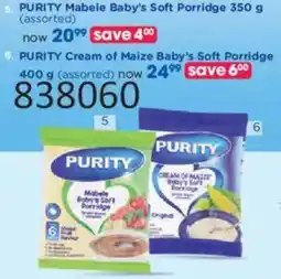 Clicks PURITY Mabele Baby's Soft Porridge offer