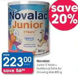 Clicks Novalac Junior 3 Years + Nutritional Drink for Growing Kids offer