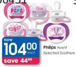 Clicks Philips Avent Selected Soothers offer