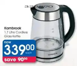Clicks Kambrook Cordless Glass Kettle offer