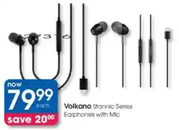 Clicks Volkano Stannic Series Earphones with Mic offer