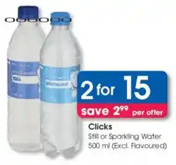 Clicks Clicks Still or Sparkling Water offer