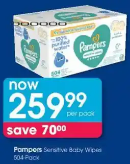 Clicks Pampers Sensitive Baby Wipes offer