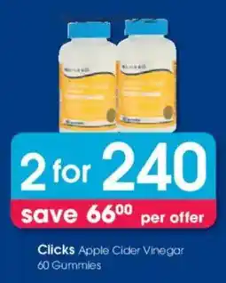 Clicks Clicks Apple Cider Vinegar Gummies offer