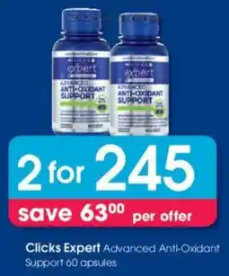 Clicks Clicks Expert Advanced Anti-Oxidant Support offer