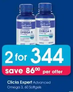 Clicks Clicks Expert Advanced Omega 3 Softgels offer