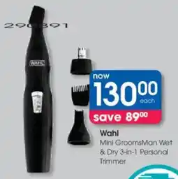 Clicks Wahl Mini GroomsMan Wet & Dry 3-in-1 Personal Trimmer offer