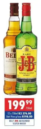 Ultra Liquors Bell's or J&B blended scotch whisky offer
