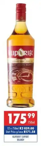 Ultra Liquors Klipdrift export brandy offer
