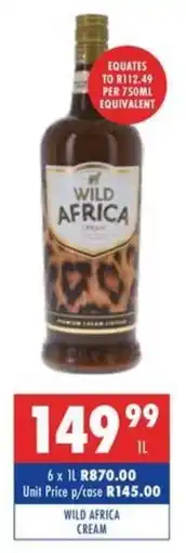 Ultra Liquors Wild africa cream offer