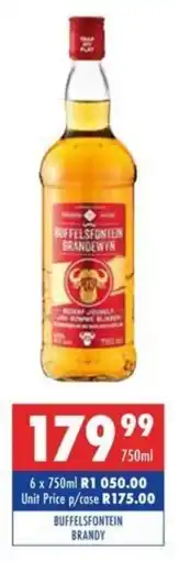 Ultra Liquors Buffelsfontein brandy offer