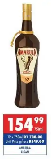 Ultra Liquors Amarula cream offer