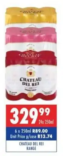 Ultra Liquors Chateau del rei range offer