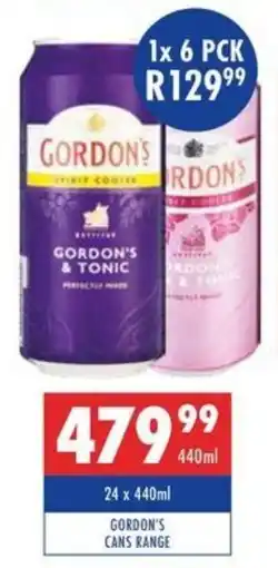 Ultra Liquors Gordon's cans range offer