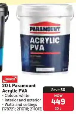 Makro Plascon Paramount Acrylic PVA offer