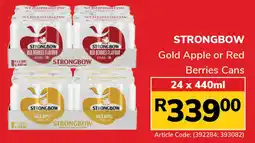 Jumbo Strongbow Gold Apple or Red Berries Cans offer