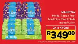 Jumbo Mainstay Mojito, Pasion Fruit Martini or Pina Colada Island Fusion offer