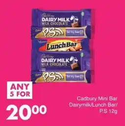 Save Hyper Cadbury Mini Bar Dairymilk/ Lunch Bar/ P.S offer